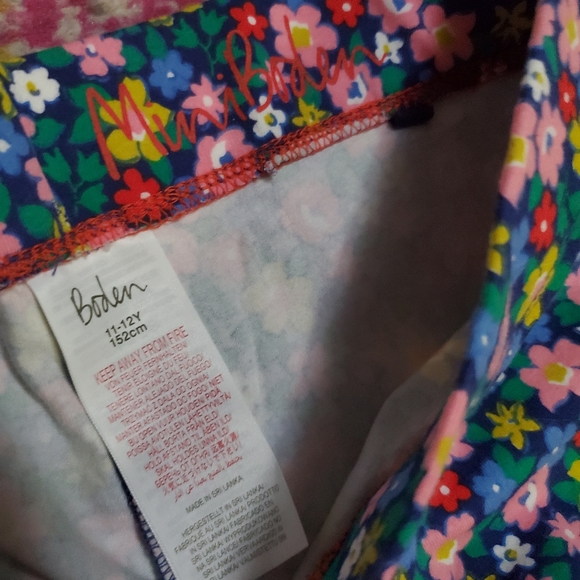 Mini Boden Starboard Blue & Pink Floral Puppies Fun Appliqué Leggings - Picture 6 of 7